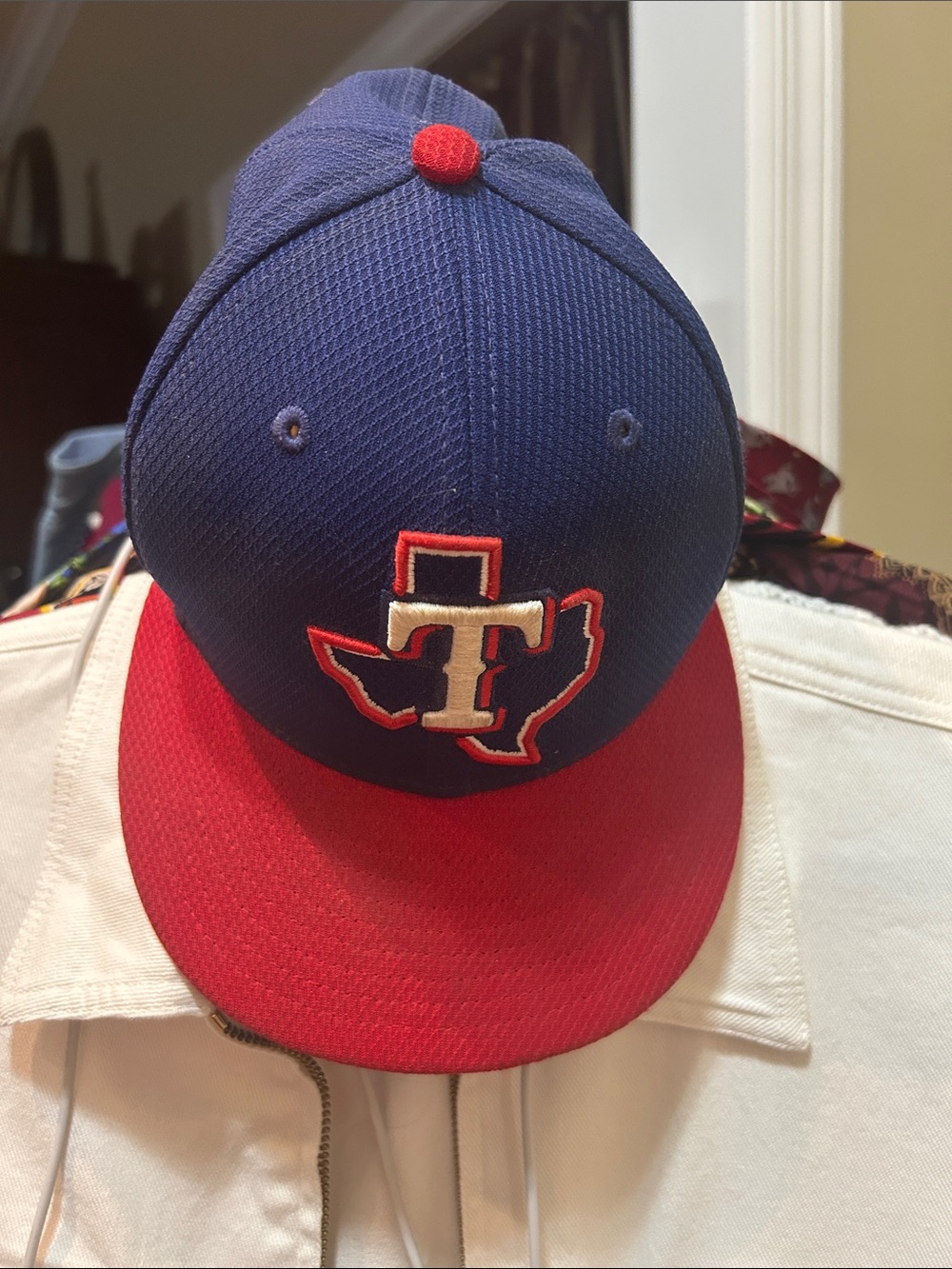Texas Rangers baseball Cap - Blue and Red, Fitted, 7 3/8